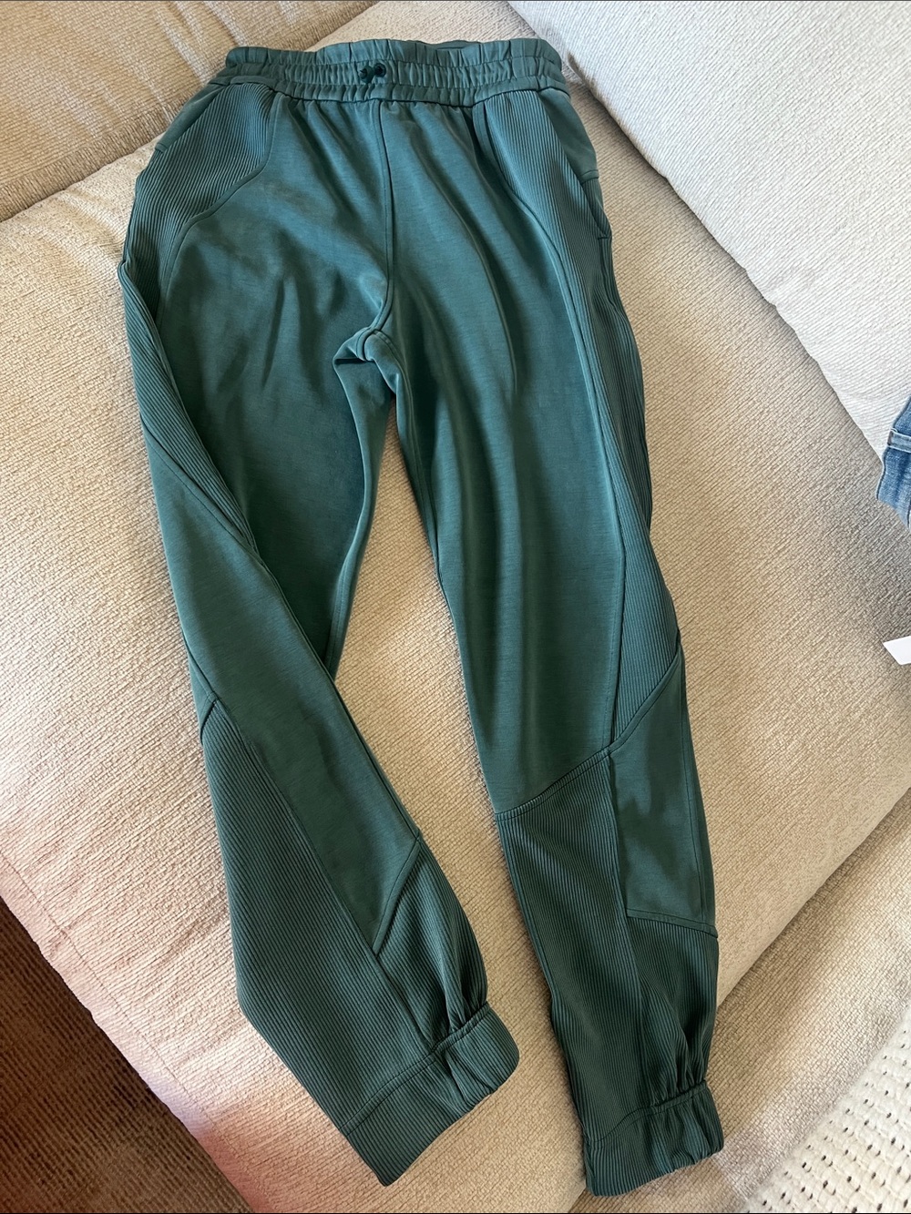 Lululemon Dark Green Lustre Ribbed Jogger Pants